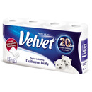 Papier toaletowy celulozowy VELVET Delikatnie Biay, 3-warstwowy, 150 listki, 8szt., biay