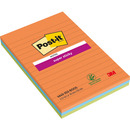 Karteczki samoprzylepne Post-it&reg; Super Sticky XXL, BOOST, w lini�, 101x152mm, 3x45 kart