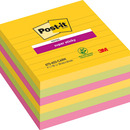 Karteczki samoprzylepne Post-it® Super Sticky XL, CARNIVAL, w lini, 101x101mm, 6x90 kart.