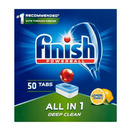 Finish All in One Lemon – Tabletki czyszczce do zmywarek, cytrynowe – 50 sztuk