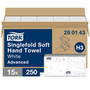 Tork - Ręcznik papierowy w składce ZZ, biały, H3, makulatura - 3750 sztuk