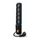 Acar F5 listwa zasilaj�ca przeciwprzepi�ciowa 5 gniazd | 1, 5m czarna