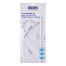 Zestaw geometryczny DONAU, du�y, z linijk� 30cm, zawieszka, transparentny