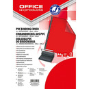 Ok�adki do bindowania OFFICE PRODUCTS, PVC, A4, 200mikr., 100szt., czerwone transparentne