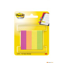 Znaczniki POST-IT (670-4-POP), papier, 12,7x44,4mm, 4x50 kart., zawieszka, mix kolorów