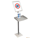 Stojak do dezynfekcji SIS1500/80 z tabliczką informacyjną haczyki na zrywki PÓŁKA OBNIŻONA