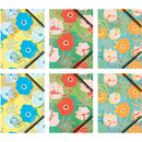 Teczka kartonowa A4 z gumk� na rogach 350g. PASTELOWE KWIATY (6sztuk) BT601-M3 TETIS