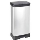 Kosz na �mieci CURVER DECO BIN z peda�em 50L srebrny metalizowany 02162 187177