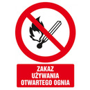 Znak TDC, Zakaz u�ywania otwartego ognia