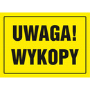 Znak TDC, Uwaga wykopy