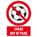 Znak TDC, Zakaz gry w pi�k�