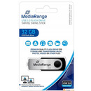 Pami�� Pendrive MediaRange 32GB USB 2.0, obracany, srebrno-czarny, MR911