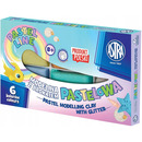 Modelina termoutwardzalna pastelowa z brokatem zestaw 6 kolor&oacute;w 304118001 ASTRA