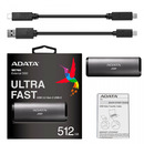 Adata Dysk zewn�trzny SSD SE760 512G USB3.2-A/C Tytanowy