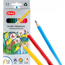 Kredki o�&oacute;wkowe tr&oacute;jk�tne 12 kolor&oacute;w TO-544 TOMA