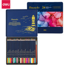 Kredki o�&oacute;wkowe akwarelowe FINENOLO 24 kolory metalowe opakowanie C129-24 DELI