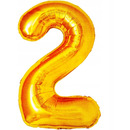 Balon foliowy z�ota cyfra 2 BCF-955-2 GO PARTY