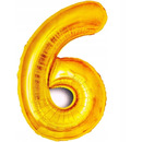 Balon foliowy z�ota cyfra 6 BCF-955-6 GO PARTY