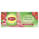 Herbata LIPTON zielona, z nut truskawki i maliny, 20 torebek