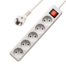 Bounn listwa zasilaj�ca antyprzepi�ciowa 5 gniazd 5 m bia�a 16A