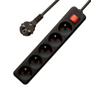 Bounn listwa zasilaj�ca antyprzepi�ciowa 5 gniazd 3 m czarna 16A