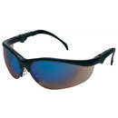 Okulary ochronne MCR Klondike Plus, niebieskie lustrzane soczewki, czarne oprawki