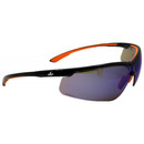 Okulary ochronne MCR Marazion, niebieskie lustrzane soczewki, czarno-pomara�czowe oprawki