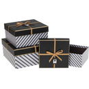 Zestaw pude�ek ozdobnych PUG-23295-KW BLACK (3szt) ROZETTE