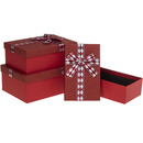 Zestaw pude�ek ozdobnych PUG-24259-PR RED (3szt) ROZETTE