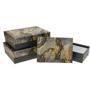 Zestaw pude�ek ozdobnych PUG-Black-22001-PR-HS (3szt) ROZETTE