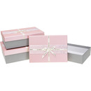 Zestaw pude�ek ozdobnych PUG-23220-PR PINK (3szt) ROZETTE