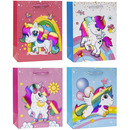 Torebka prezentowa 26x32x10cm dla dzieci JEDNORO�EC TD-23183-3D-A4 ROZETTE