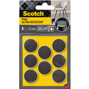 Ultra odporne podk�adki filcowe SCOTCH, okr�g�e, 25mm, 8 szt., czarno-bia�e