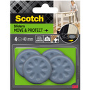 Podk�adki przylepne SCOTCH, max 300kg, okr�g�e, 40mm, 4 szt., szare