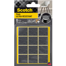 Ultra odporne podk�adki filcowe SCOTCH, kwadrat, 24x22mm, 12 szt., czarne