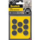 Ultra odporne podk�adki filcowe SCOTCH, okr�g�e, 22mm, 8 szt., czarno-bia�e