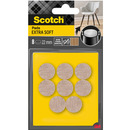 Podk�adki z we�ny SCOTCH, samoprzylepne, okr�g�e, 22mm, 8 szt., be�owe