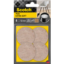 Podk�adki z we�ny SCOTCH, samoprzylepne, okr�g�e, 55mm, 4 szt., be�owe