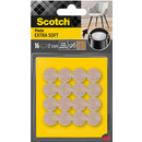 Mi�kkie podk�adki z we�ny SCOTCH, samoprzylepne, okr�g�e, 17mm, 16 szt., be�owe