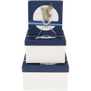 Zestaw pude�ek ozdobnych KWADRAT WRZOS/BLUE (3szt) ROZETTE