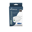 �adowarka MEDIARANGE 25W, szybkie �adowanie, 1xUSB-C + 1xUSB-A, bia�y