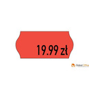 Etykiety cenowe w rolce do metkownicy jednorz�dowej Meto, 26x12 mm, czerwone opakowanie 6 rolek M30014351
