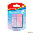 GUMKA DO �CIERANIA KEYROAD, 2SZT, BLISTER, PASTELOWE KOLORY, MIX KOLOR&Oacute;W