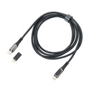 Kabel �aduj�cy TROIKA Speedy XL, 2m, przej�ci&oacute;wka USC-C na lightning, czarny