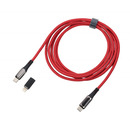 Kabel �aduj�cy TROIKA Speedy XL, 2m, przej�ci&oacute;wka USC-C na lightning, czerwony