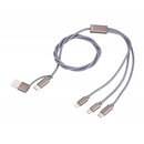 Kabel �aduj�cy TROIKA Dreizack, 1m, 3w1, szary