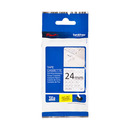 Ta�ma Brother laminowana 24mm x 8m czarny nadruk / bia�e t�o