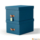 Pude�ko do przechowywania Leitz Puro z pokrywk�, �rednie, 17 l, z tektury w 100% z recyklingu, 2 szt., granatowe 61490068