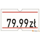 Etykiety cenowe w rolce do metkownicy jednorz�dowej Meto 21x12 mm, bia�o-czerwone opakowanie 6 rolek M30014357