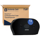 Dozownik podw&oacute;jny do papieru toaletowego KIMBERLY-CLARK, 7187, centralne odwijanie, czarny